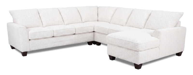Made in Canada Customizable Sofa Lab Arc 4-Piece Right-Facing Sectional with Chaise - Teddy Snow