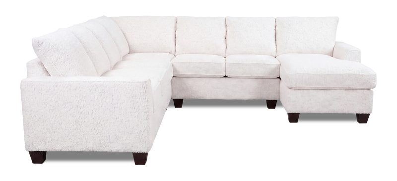Made in Canada Customizable Sofa Lab Arc 4-Piece Right-Facing Sectional with Chaise - Teddy Snow