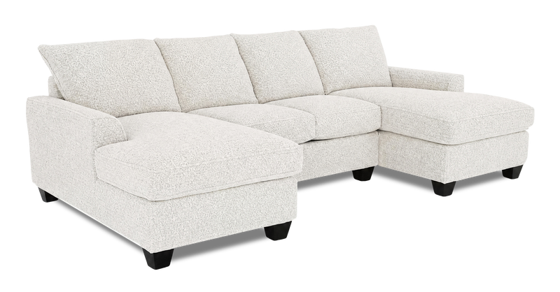 Made in Canada Customizable Sofa Lab Arc Fabric Double Chaise Sectional - Teddy Riverrock