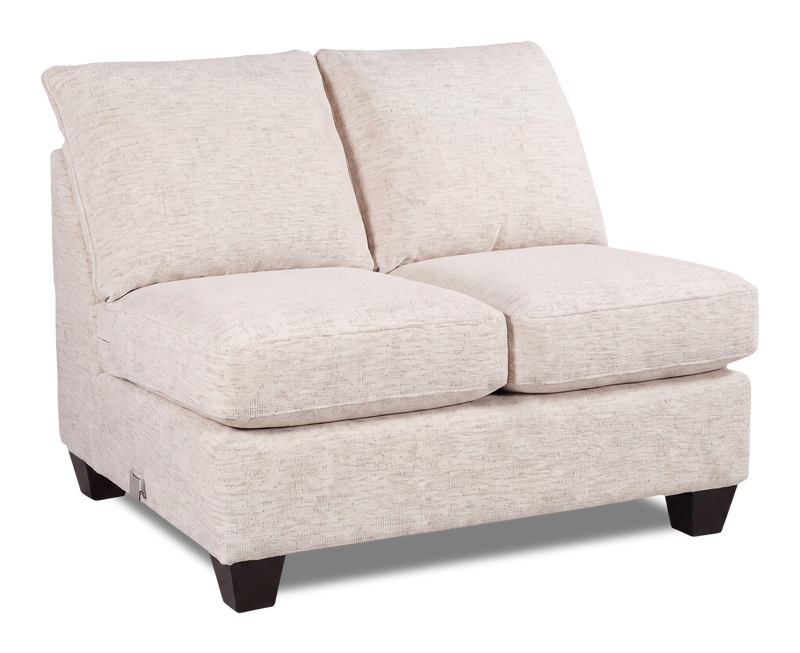 Made in Canada Customizable Sofa Lab Arc 46\" Armless Fabric Loveseat – Chenille White