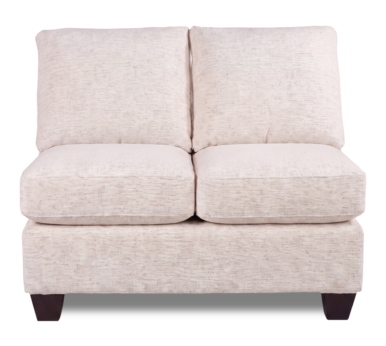 Made in Canada Customizable Sofa Lab Arc 46\" Armless Fabric Loveseat – Chenille White