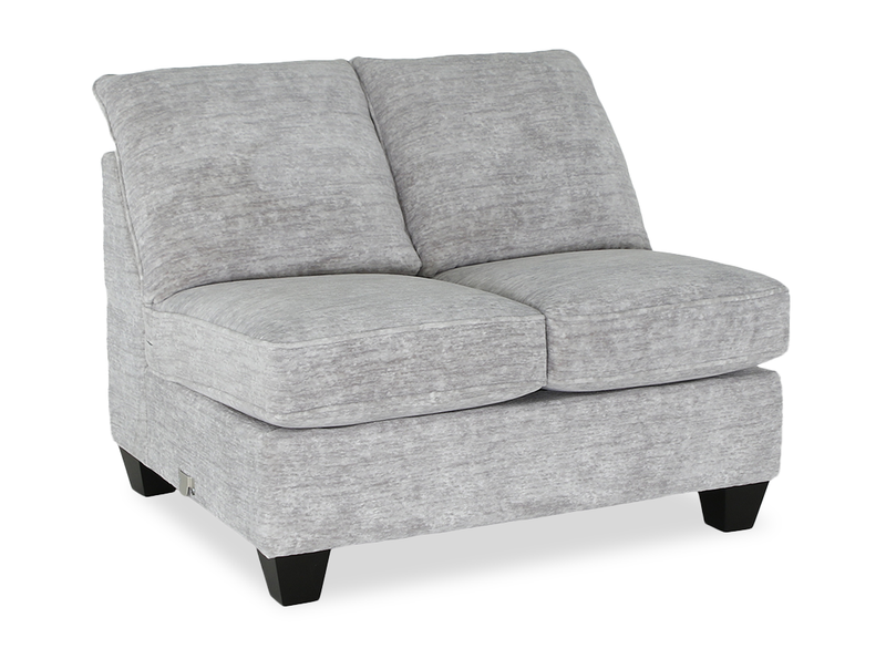 Made in Canada Customizable Sofa Lab Arc 46\" Armless Fabric Loveseat – Plush Oyster