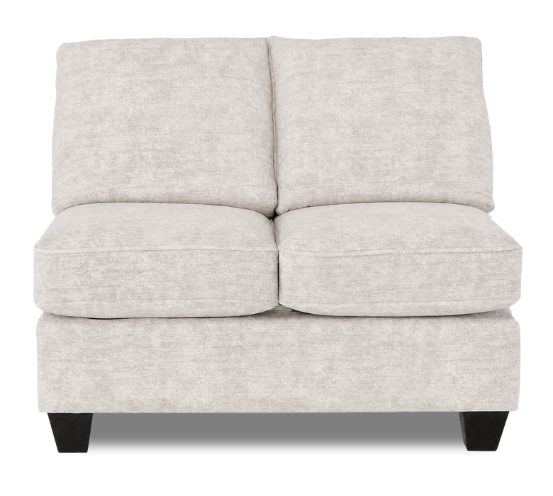 Made in Canada Customizable Sofa Lab Arc 46\" Armless Fabric Loveseat – Plush Oyster