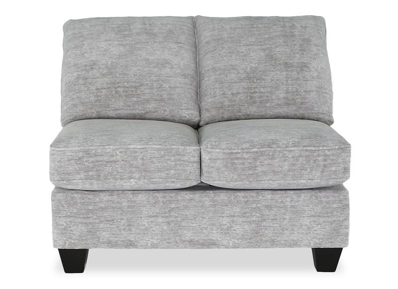Made in Canada Customizable Sofa Lab Arc 46\" Armless Fabric Loveseat – Plush Oyster