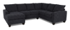 Made in Canada Customizable Sofa Lab Arc 3 Piece Left-Facing Fabric Sectional with Chaise - Teddy Raven