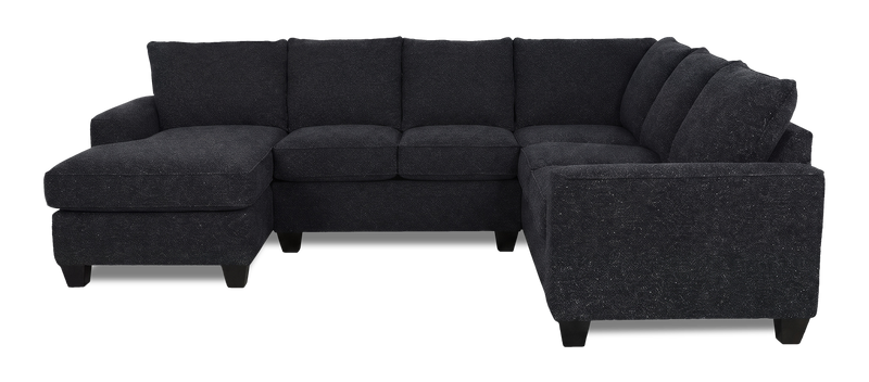 Made in Canada Customizable Sofa Lab Arc 3 Piece Left-Facing Fabric Sectional with Chaise - Teddy Raven