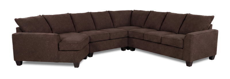 Made in Canada Customizable Sofa Lab Arc 4-Piece Left-Facing Sectional with Cuddler - Teddy Walnut