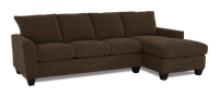 Made in Canada Customizable Sofa Lab Arc Right-Facing Fabric Sofa Chaise  – Teddy Walnut 