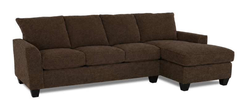 Made in Canada Customizable Sofa Lab Arc Right-Facing Fabric Sofa Chaise  – Teddy Walnut