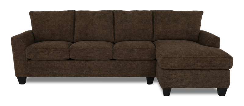 Made in Canada Customizable Sofa Lab Arc Right-Facing Fabric Sofa Chaise  – Teddy Walnut