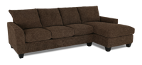 Made in Canada Customizable Sofa Lab Arc Fabric Right-Facing Sofabed Sectional - Teddy Walnut 
