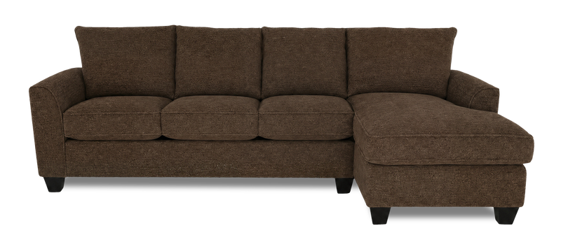 Made in Canada Customizable Sofa Lab Arc Fabric Right-Facing Sofabed Sectional - Teddy Walnut