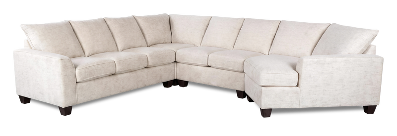 Made in Canada Customizable Sofa Lab Arc 4-Piece Right-Facing Sectional with Cuddler - Chenille White
