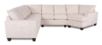 Made in Canada Customizable Sofa Lab Arc 4-Piece Right-Facing Sectional with Cuddler - Chenille White 