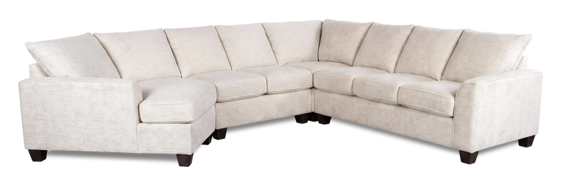 Made in Canada Customizable Sofa Lab Arc 4-Piece Left-Facing Sectional with Cuddler - Chenille White