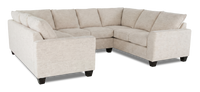 Made in Canada Customizable Sofa Lab Arc U-Shaped Sectional - Chenille White 