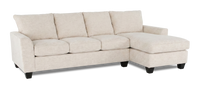 Made in Canada Customizable Sofa Lab Arc Right-Facing Fabric Sofa Chaise – Chenille White