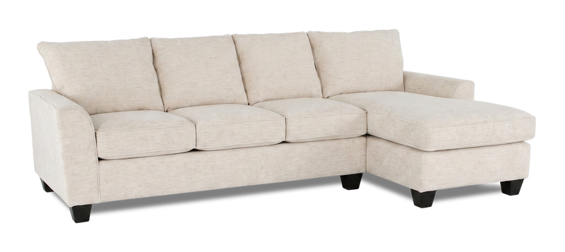 Made in Canada Customizable Sofa Lab Arc Right-Facing Fabric Sofa Chaise  – Chenille White