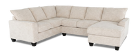 Made in Canada Customizable Sofa Lab Arc 3 Piece Right-Facing Fabric Sectional with Chaise – Chenille White 