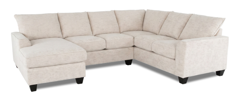 Made in Canada Customizable Sofa Lab Arc 3 Piece Left-Facing Fabric Sectional with Chaise - Chenille White