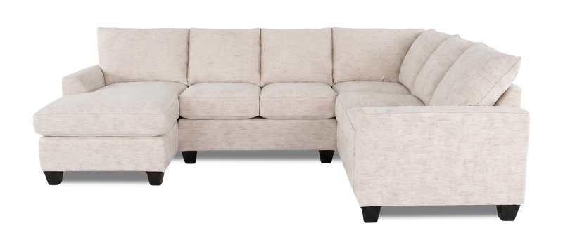 Made in Canada Customizable Sofa Lab Arc 3 Piece Left-Facing Fabric Sectional with Chaise - Chenille White