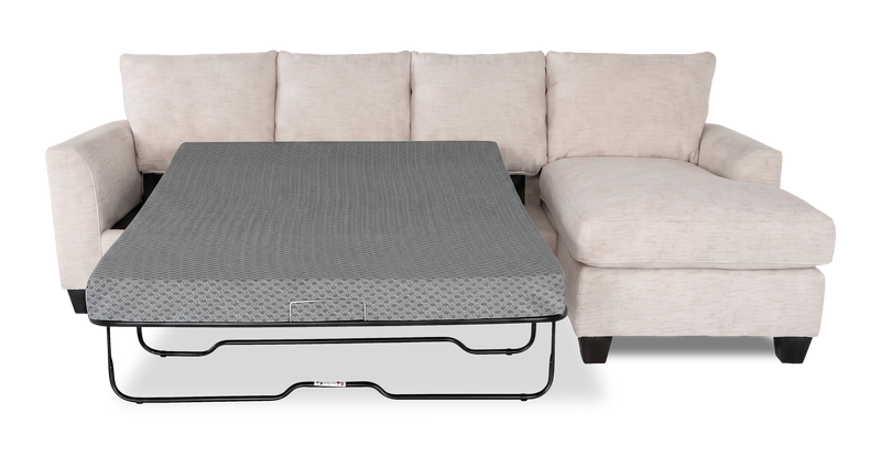 Made in Canada Customizable Sofa Lab Arc Fabric Right-Facing Sofabed Sectional - Chenille White