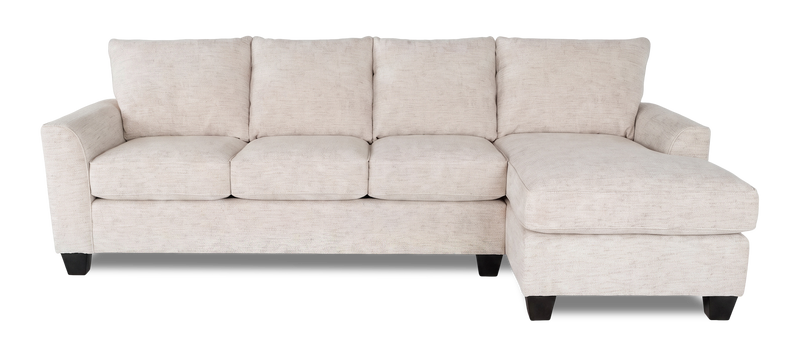 Made in Canada Customizable Sofa Lab Arc Fabric Right-Facing Sofabed Sectional - Chenille White