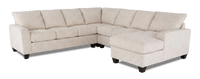 Made in Canada Customizable Sofa Lab Arc 4-Piece Right-Facing Sectional with Chaise - Chenille White
