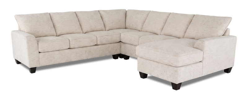 Made in Canada Customizable Sofa Lab Arc 4-Piece Right-Facing Sectional with Chaise - Chenille White