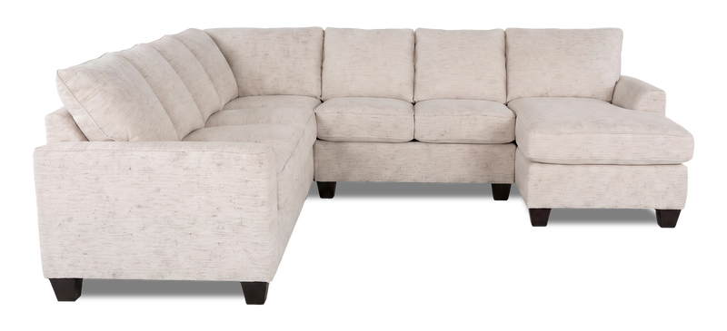 Made in Canada Customizable Sofa Lab Arc 4-Piece Right-Facing Sectional with Chaise - Chenille White