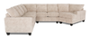 Made in Canada Customizable Sofa Lab Arc 4-Piece Right-Facing Sectional with Cuddler - Plush Parchment  | Sofa sectionnel de droite 4 pièces avec fauteuil enveloppant personnalisable Arc de Sofa Lab fabriqué au Canada en tissu - Plush Parchment
