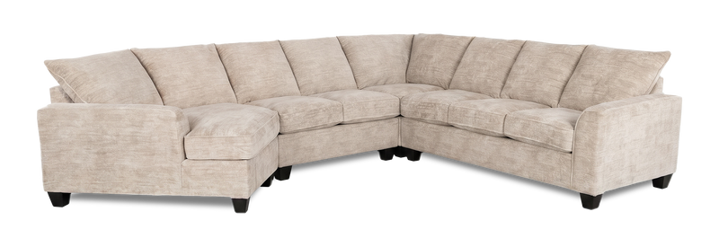 Made in Canada Customizable Sofa Lab Arc 4-Piece Left-Facing Sectional with Cuddler - Plush Parchment