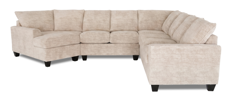 Made in Canada Customizable Sofa Lab Arc 4-Piece Left-Facing Sectional with Cuddler - Plush Parchment