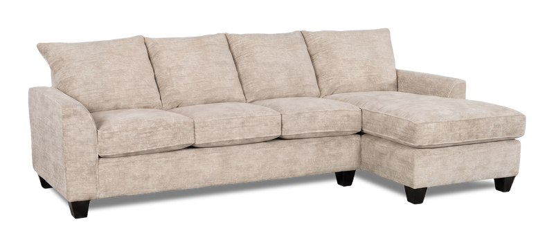 Made in Canada Customizable Sofa Lab Arc Right-Facing Fabric Sofa Chaise  – Plush Parchment