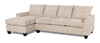 Made in Canada Customizable Sofa Lab Arc Left-Facing Fabric Sofa Chaise - Plush Parchment | Sofa avec fauteuil long de gauche personnalisable Arc de Sofa Lab fabriqué au Canada en tissu - Plush Parchment