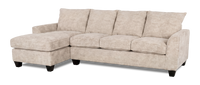 Made in Canada Customizable Sofa Lab Arc Left-Facing Fabric Sofa Chaise - Plush Parchment 