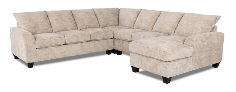 Made in Canada Customizable Sofa Lab Arc 4-Piece Right-Facing Sectional with Chaise - Plush Parchment