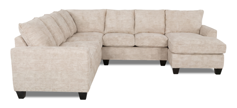 Made in Canada Customizable Sofa Lab Arc 4-Piece Right-Facing Sectional with Chaise - Plush Parchment