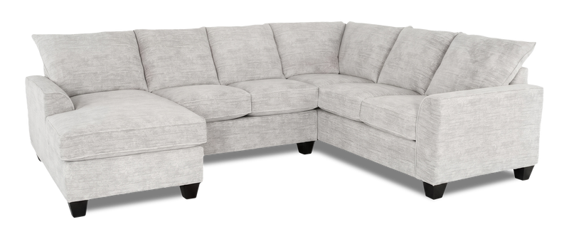 Made in Canada Customizable Sofa Lab Arc 3 Piece Left-Facing Fabric Sectional with Chaise - Plush Oyster