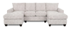 Made in Canada Customizable Sofa Lab Arc Fabric Double Chaise Sectional - Plush Oyster | Sofa sectionnel avec deux fauteuils longs personnalisable Arc de Sofa Lab fabriqué au Canada en tissu - Plush Oyster