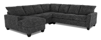 Made in Canada Customizable Sofa Lab Arc 4-Piece Left-Facing Sectional with Chaise - Plush Charcoal   