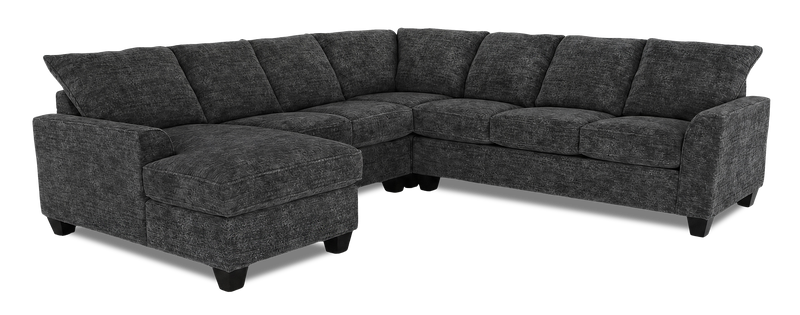 Made in Canada Customizable Sofa Lab Arc 4-Piece Left-Facing Sectional with Chaise - Plush Charcoal 