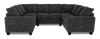 Made in Canada Customizable Sofa Lab Arc U-Shaped Sectional - Plush Charcoal   | Sofa sectionnel en U personnalisable Arc de Sofa Lab fabriqué au Canada en tissu - Plush Charcoal
