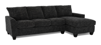 Made in Canada Customizable Sofa Lab Arc Right-Facing Fabric Sofa Chaise  – Plush Charcoal 