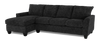 Made in Canada Customizable Sofa Lab Arc Left-Facing Fabric Sofa Chaise - Plush Charcoal 