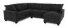 Made in Canada Customizable Sofa Lab Arc 3 Piece Right-Facing Fabric Sectional with Chaise – Plush Charcoal | Sofa sectionnel de droite 3 pièces avec fauteuil long personnalisable Arc de Sofa Lab fabriqué au Canada en tissu - Plush Charcoal
