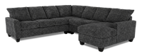 Made in Canada Customizable Sofa Lab Arc 4-Piece Right-Facing Sectional with Chaise - Plush Charcoal