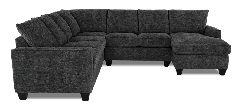 Made in Canada Customizable Sofa Lab Arc 4-Piece Right-Facing Sectional with Chaise - Plush Charcoal 