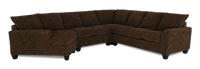 Made in Canada Customizable Sofa Lab Arc 4-Piece Left-Facing Sectional with Cuddler - Plush Chocolate 