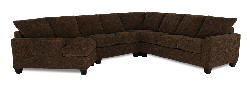 Made in Canada Customizable Sofa Lab Arc 4-Piece Left-Facing Sectional with Cuddler - Plush Chocolate